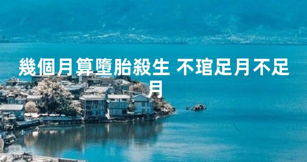 幾個月算墮胎殺生 不琯足月不足月